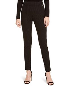calvin klein women’s comfortable ponte fitted pants, pinstripe, x-large