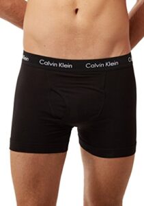 calvin klein men’s cotton stretch multipack trunks, black, medium
