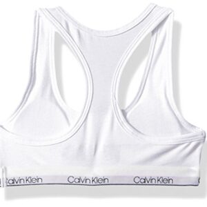 Calvin Klein Girls' Big Modern Cotton Molded Bralette, Classic White, X-Large