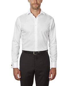 calvin klein men’s regular fit non iron solid shirt, white, 16.5″ neck 34″-35″ sleeve