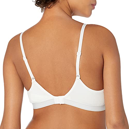 Calvin Klein Women's Pure Ribbed Lightly Lined Bralette, White, M