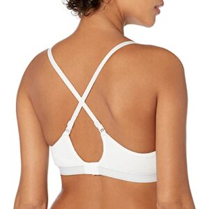 Calvin Klein Women's Pure Ribbed Lightly Lined Bralette, White, M