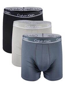 calvin klein men`s microfiber stretch boxer briefs 3 pack (medium, black(np2444-021)/g_g)