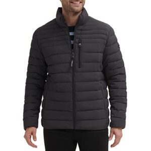 calvin klein men’s lightweight water resistant packable down puffer jacket (standard and big & tall), iron, small
