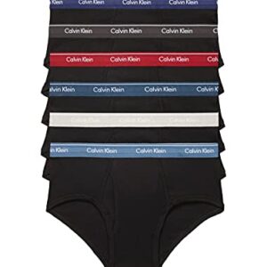 Calvin Klein Men's Cotton Classics Multipack Briefs, Black Bodies W/LAQUER, RIVERBED Heather, RIVERBED, Phantom, Chino Blue, Heather Grey, S