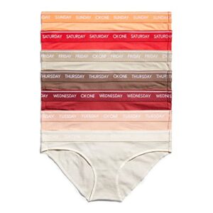 calvin klein women’s ck one cotton bikini panty, tapioca/gentile/red carpet/bright camel/tuffet/exact/soft orange, small
