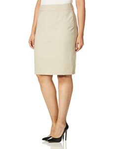 calvin klein women’s straight fit suit skirt (regular sizes), khaki, 16 plus
