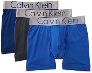 calvin klein men’s steel micro boxer briefs, dark midnight/mink/cobalt water, x-large