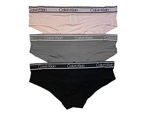 Calvin Klein Women`s The Ultimate Comfort Hipster Viscose Made From Bamboo 3 Pack (Black(QP2415-001)/G_Pink, Medium)