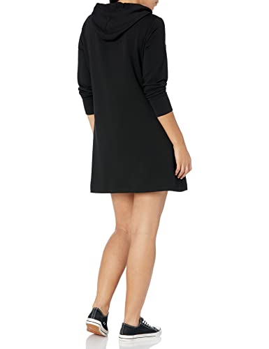 Calvin Klein Women's Long Sleeve Hoodie Dress, Pitch Black, Small