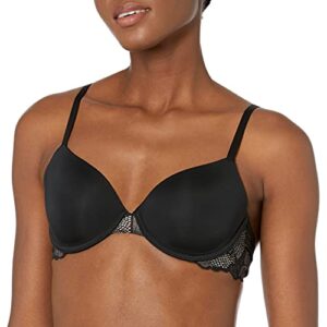 calvin klein women’s perfectly fit flex lightly lined perfect coverage t-shirt bra, black, 38d