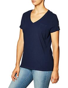 calvin klein women’s short sleeve v-neck t-shirt, nu navy, small