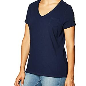 Calvin Klein Women's Short Sleeve V-Neck T-Shirt, Nu Navy, Small