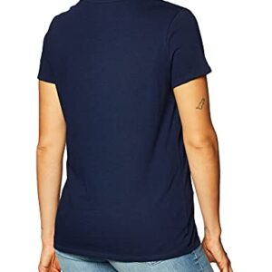Calvin Klein Women's Short Sleeve V-Neck T-Shirt, Nu Navy, Small