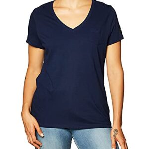 Calvin Klein Women's Short Sleeve V-Neck T-Shirt, Nu Navy, Small