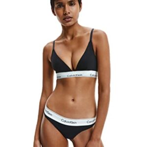 Calvin Klein Women's XS-XL Modern Cotton Thong Panty, Black, Small