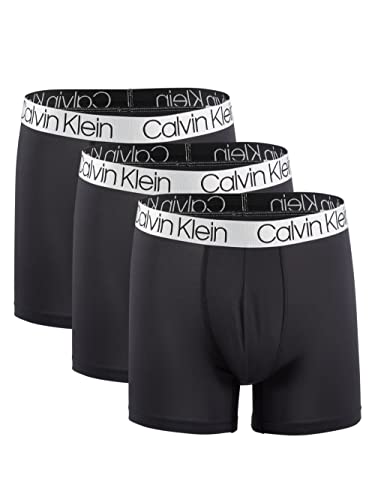 Calvin Klein Men`s Microfiber Boxer Briefs Pack of 3 (Black(NP2214-001)/Black, Medium)