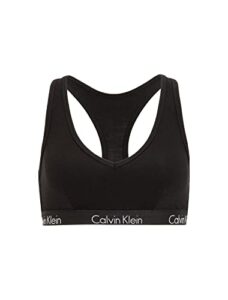 calvin klein women`s lightly lined v-neck bralette (black(qp2602-001), medium)