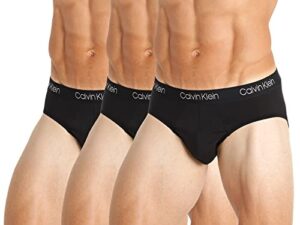 calvin klein men’s luxe pima cotton multipack hip brief, black, black, black, x-large