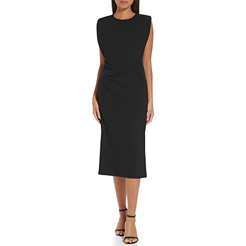 Calvin Klein String Shoulder Cinched Dress Black 12