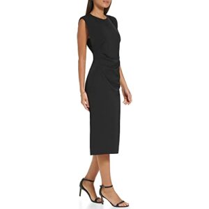 Calvin Klein String Shoulder Cinched Dress Black 12