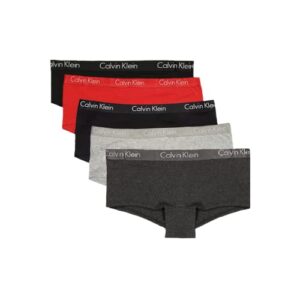 calvin klein women’s motive boyshort 5 pack (as1, alpha, m, regular, regular, black(qp2903-900)/r_g)