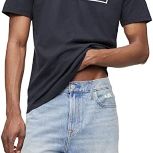 Calvin Klein Men's CK Box Logo Crewneck T-Shirt, Black Beauty, X-Large