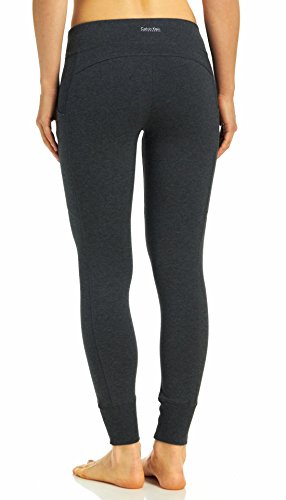 Calvin Klein Women's Premium Performance Double Waistband Moisture Wicking Legging (Standard and Plus), Slate Heather, X-Large