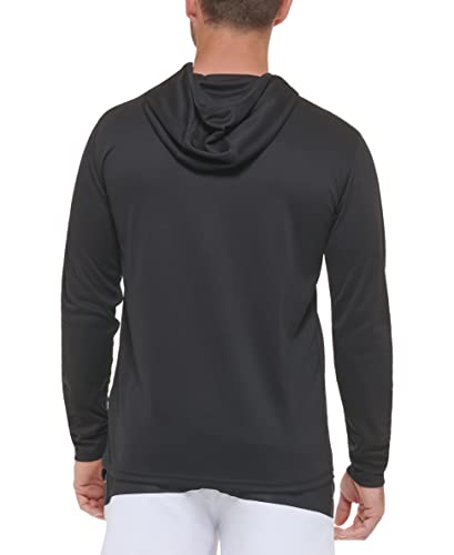 Calvin Klein Men's Standard Quick Dry UPF 40+ Hoodied Top, Black, Medium