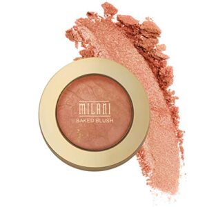 milani baked blush – bellissimo bronze (0.12 ounce) cruelty-free powder blush – shape, contour & highlight face for a shimmery or matte finish