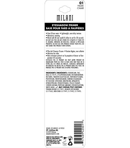 Milani Eyeshadow Primer | Primer Face Makeup Eye Shadow Primer Base | Makeup Primer for Face | Vegan, Cruelty-Free, Made for Long-Lasting Wear | Use with Eye Shadow Palettes (0.3 Fl. Oz.)