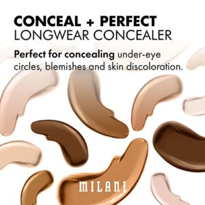 Milani Conceal + Perfect Longwear Concealer - Light Nude (0.17 Fl. Oz.) Vegan, Cruelty-Free Liquid Concealer - Cover Dark Circles, Blemishes & Skin Imperfections for Long-Lasting Wear
