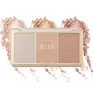 milani stellar lights highlighter palette – rose glow (0.42 ounce) 3 vegan, cruelty-free face powders that contour & highlight for a glowing look