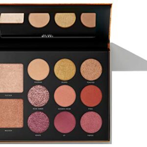 Milani Gilded Ember Eyeshadow Palette- 2 in 1 Palette For Your Face and Eyes, Face Highlighter and Eyeshadow Palette