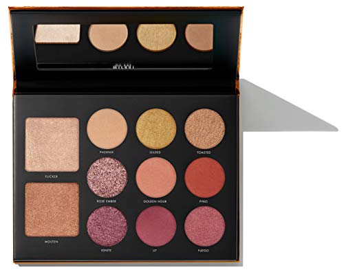 Milani Gilded Ember Eyeshadow Palette- 2 in 1 Palette For Your Face and Eyes, Face Highlighter and Eyeshadow Palette