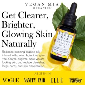 Vegan - USDA Organic Clarity Brightening & Balancing Concentrated Face Oil Serum - with Black Seed Oil, Jojoba Oil, Green Tea, Neem, Maracuja, Rosehip Seed Oil and More Facial Oils - Reveal Visibly Clearer, Smoother, More Radiant Skin Naturally, 0.5 fl oz