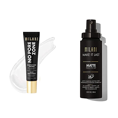 Milani No Pore Zone Mattifying Primer and Make it Last Charcoal Matte Setting Spray