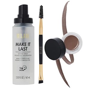 milani make it last setting spray and stay put brow color (dark brown)