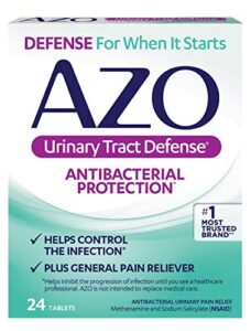 azo urinary tract defense antibacterial protection, helps control a uti until you can see a doctor, no. 1 most trusted urinary health brand, 24 count (pack of 1)
