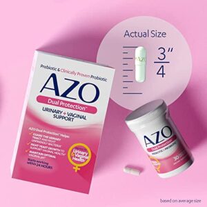 AZO Dual Protection | Urinary + Vaginal Support* | Prebiotic Plus Clinically Proven Women's Probiotic | Starts Working Within 24 Hours | Non-GMO | 30 Count