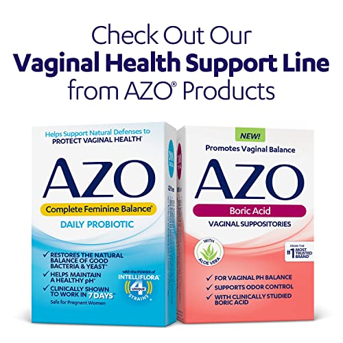 AZO Yeast Plus Dual Relief Tablets, Yeast Infection and Vaginal Symptom Relief, Relieves Itching & Burning, 60 Count