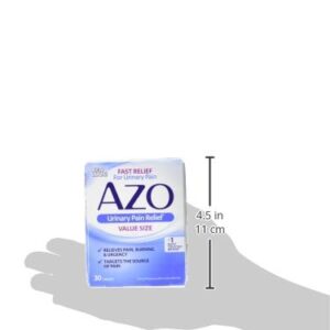 AZO Urinary Pain Relief, Dietary Supplement, Contains 95 mg Phenazopyridine Hydrochloride The #1 Ingredient Prescribed by Doctors Pharmacists Specifically for Urinary Discomfort†, 30 Count