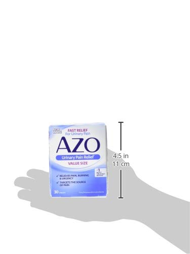 AZO Urinary Pain Relief, Dietary Supplement, Contains 95 mg Phenazopyridine Hydrochloride The #1 Ingredient Prescribed by Doctors Pharmacists Specifically for Urinary Discomfort†, 30 Count