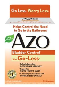 azo bladder control with go-less daily supplement | helps reduce occasional urgency* | helps reduce occasional leakage due to laughing, sneezing and exercise††† | 54 capsules