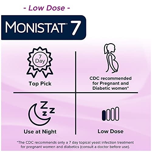 MONISTAT 7-Dose Yeast Infection Treatment, 7 Disposable Applicators & 1 Cream Tube