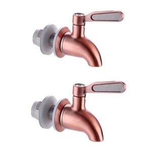 azos 2 pack beverage dispenser replacement spigot with anti-clogging net, stainless steel spigot for drink dispenser, water dispenser faucet rose gold