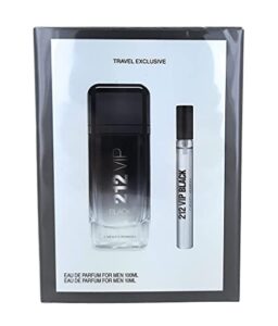 carolina herrera 212 vip black 2 piece travel set for men (3.4 oz eau de parfume spray + 0.34 oz eau de parfume spray)