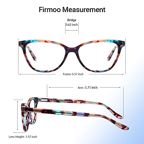 Firmoo Blue Light Blocking Glasses Vintage Cat Eye Computer Reading Eyeglasses with Magnification(Pattern, 1.50)