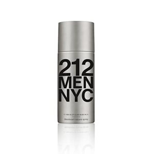 Carolina Herrera 212 Nyc Men Fragrance For Men - Quick-Drying Spray - 24-Hour Protection Against Body Odor - Fresh, Masculine Scent - Green Freshness And Warmth Of Spices - Deodorant Spray - 5 Oz