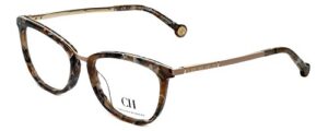 carolina herrera designer eyeglasses vhe094k-0323 in brown-pattern 52mm demo lens